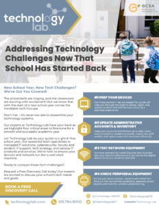 Tech Lab GCSA Newsletter Flyer - Sept 2023